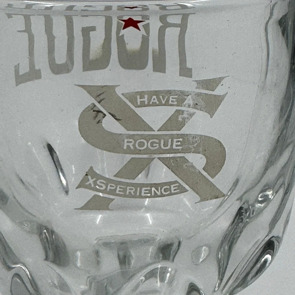 Rogue Ales Brewery Beer Goblet Chalice Clear Glass Red Star Logo‎ 10 oz